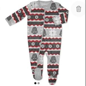 NEW Star Wars Darth Vader Holiday Onsie Footie Baby Pajamas, Size 12 Months